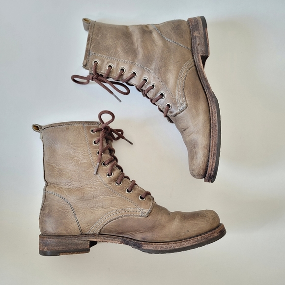 Vintage brown Fry lace-up ankle boots size 7 - Picture 6 of 15